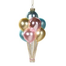 kerstbal tros ballonnen - goud/blauw/roze